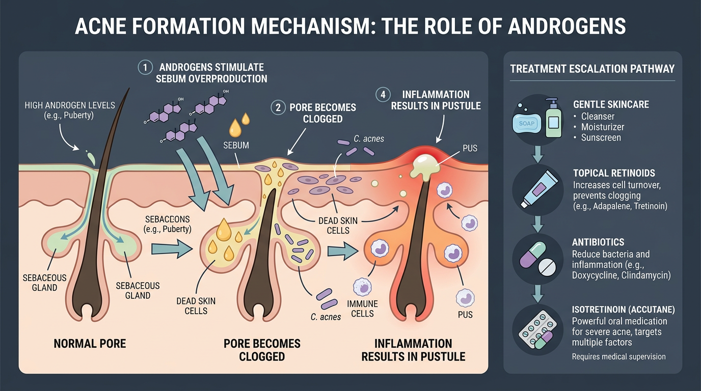 Acne Mechanism and Treatment Escalation