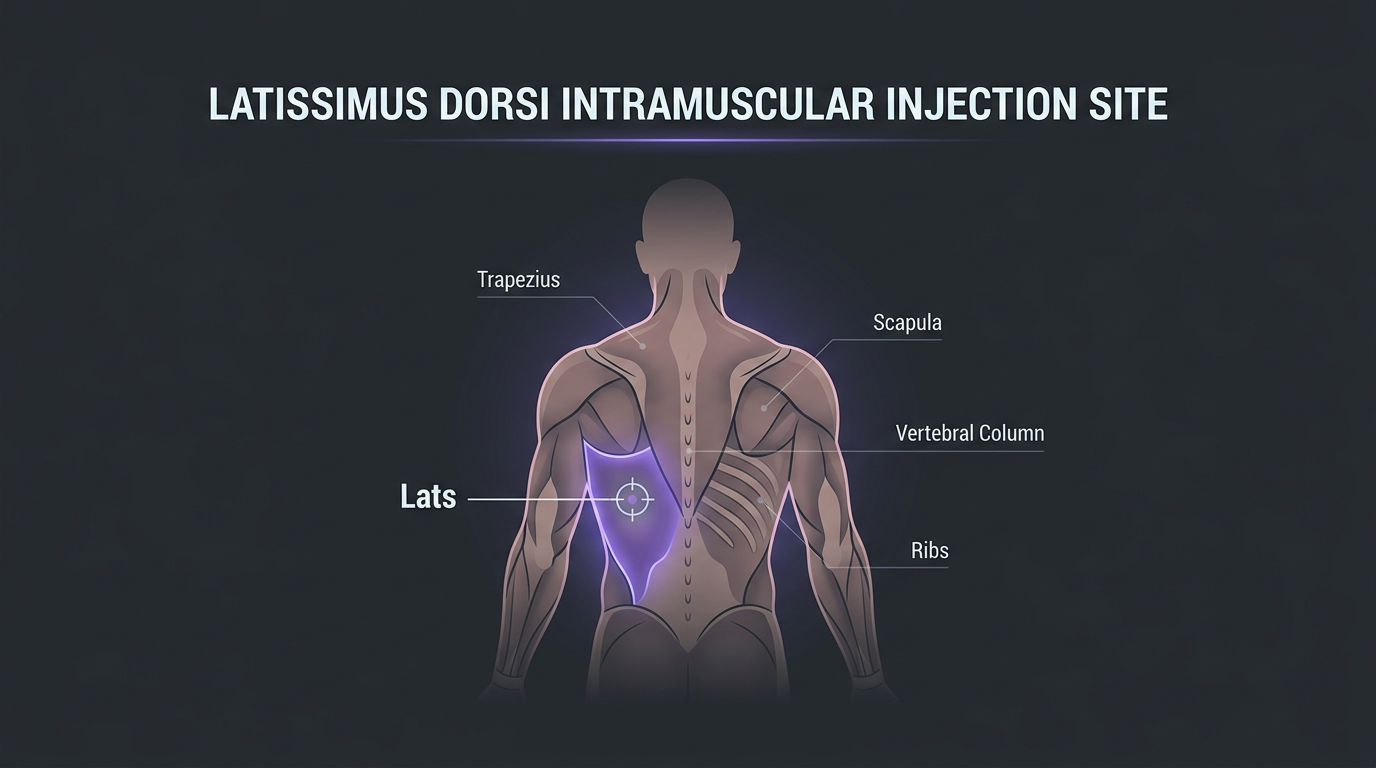 Latissimus dorsi injection site