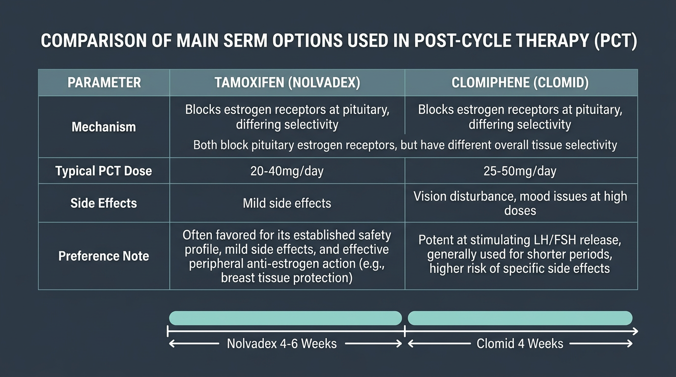 Tamoxifen vs Clomiphene PCT SERM Comparison