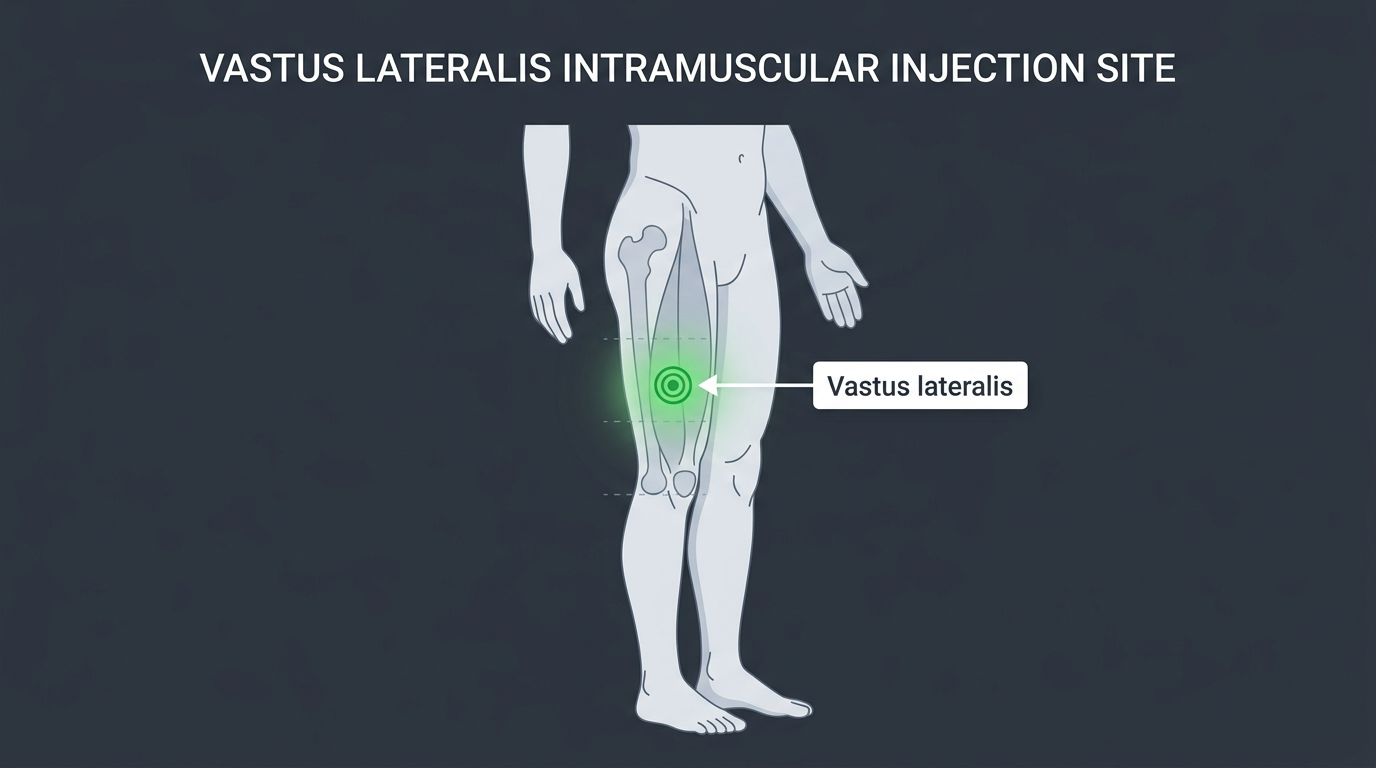 Vastus lateralis injection site